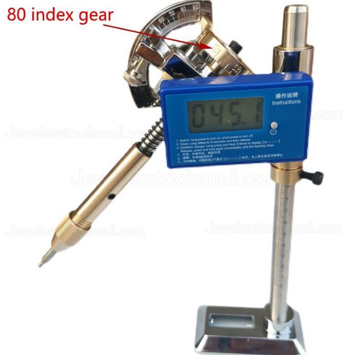 1Pcs Digital Display Angle Manipulator for Gem Faceting Machine Stainless Steel Copper Angle Polishing Handle